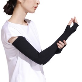 LECIEN (ルシアン) Arm Cover Arm Cover UV Cut Up to the Fingertips UV Protection 【Instant Slim Where You Care】Bicep Shaper Power Shape Ladies, Black