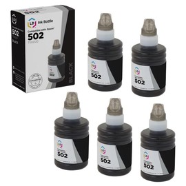 LD Products Compatible Ink Bottle Replacement for Epson 502 T502120-S (5 Pack - Black) for ET Series, Expression and Workforce