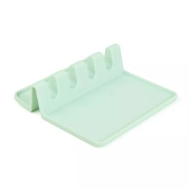 HOMZEE Silicone Utensils Rest Heat Resistant For Spatulas Tongs Forks Ladles Etc. - Mint green