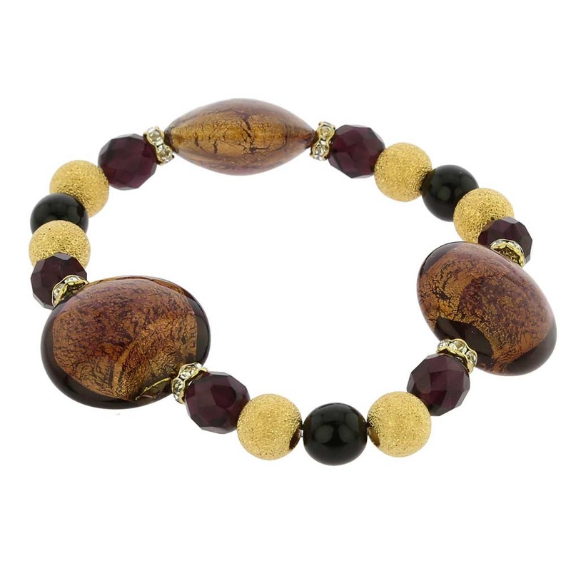 GlassOfVenice Murano Glass Magic Bracelet - Purple Gold