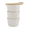 Mud Pie Stoneware Ramekin Set, Cream, ramekin 2" x 3"