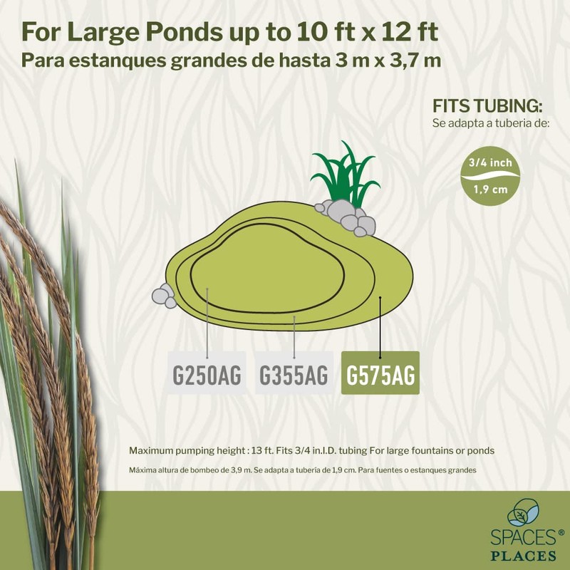 Spaces Places G535AG 575 GPH, Max Height 13' Pond Pump,