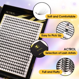 ACTROL Pre Made Fan Eyelash Extensions 10D 0.07mm D Curl 800 PCS 8-15 Mix Double Lashes Tray Narrow Russian Lashes Fan Handmade Hardcover For Lash Artists and Individuals