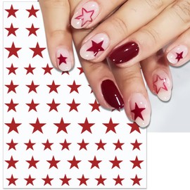 IDDFEVE 4th of July Nail Stickers, Laser Bright Red Blue White Star for Independence Day Patriotic Nail Decals, 3D Design Self-Adhesive USA Flag Glitter Star Nail Art (6 Sheets)