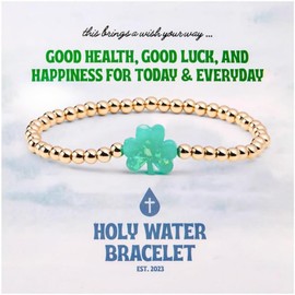 Holy Water Lucky Shamrock Bracelet In Gold