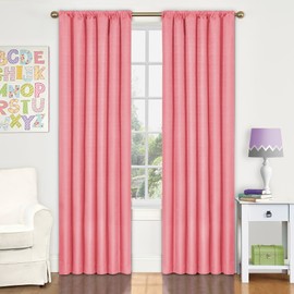 ECLIPSE Kendall Thermal Insulated Single Panel-Rod Pocket Darkening Curtains for Living Room, 42" x 95", Coral