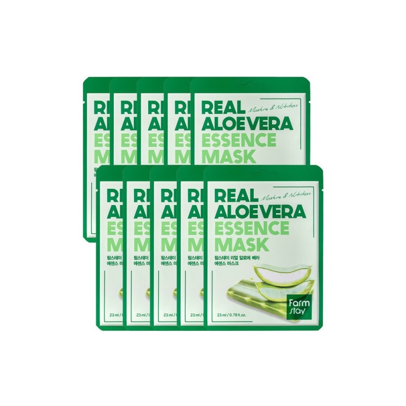Farmstay Real Aloe Vera Essence Mask Pack (10 sheets) /