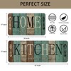 HSOWKDN Farmhouse Teal Kitchen Rugs Sets of 2 Non Slip