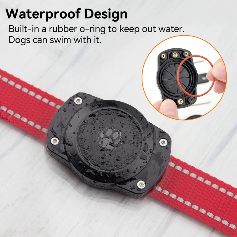 IPX8 Waterproof Dog Collar Holder for Airtag [Metal Back Plate]