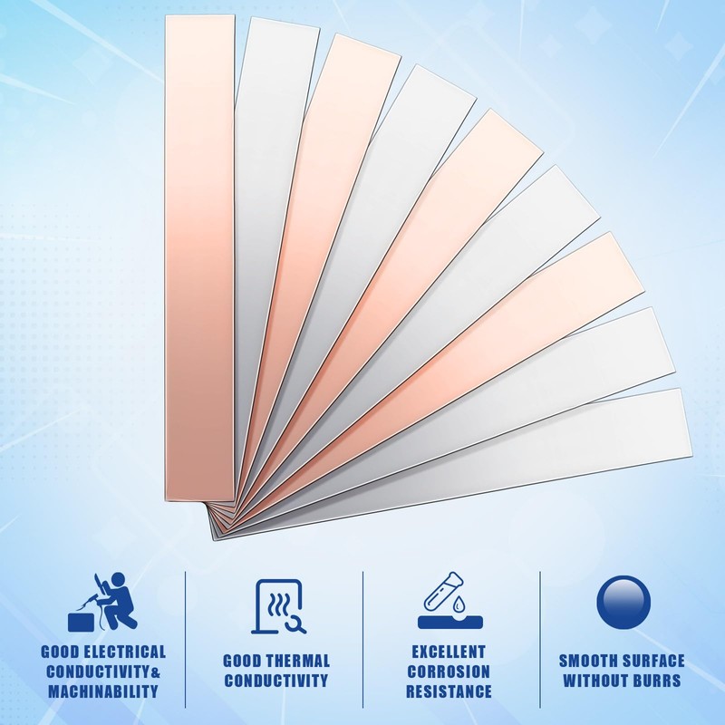 Zonon 12 Pcs Pure Copper Zinc Anode Sheet 99.9% High