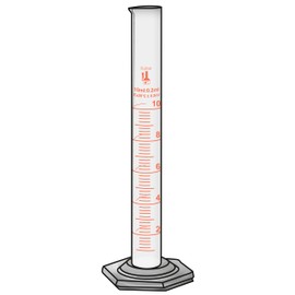 10ml Graduated Cylinder, Borosilicate 3.3 Glass, Single Metric Scale, Karter Scientific 213I10 (Single)