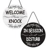 In Session Door Sign For Therapists, Double Sided Rustic PVC