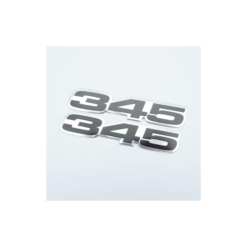 Pair Set VMS Racing 345 Highly Polished Aluminum Nameplate Emblems