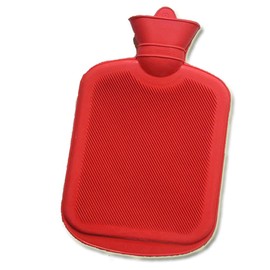 1 LITRE RED HOT WATER BOTTLE ADULTS KIDS SOFT COVER COLD WINTER RIBBED RUBBER TRAVEL
