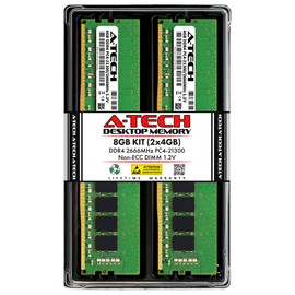 A-Tech 8GB Kit (2x4GB) RAM for MSI B350 GAMING PRO CARBON, MAG B460M MORTAR, MAG Codex 5 9th, MAG Z490 TOMAHAWK, Trident X 10th, Z270M MORTAR | DDR4 2666MHz PC4-21300 DIMM Non-ECC UDIMM Memory Upgrade