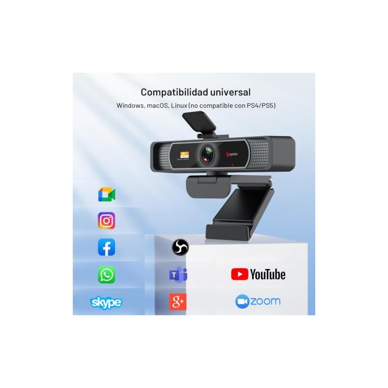 Angetube Cámara web de gran angular 4K para PC –