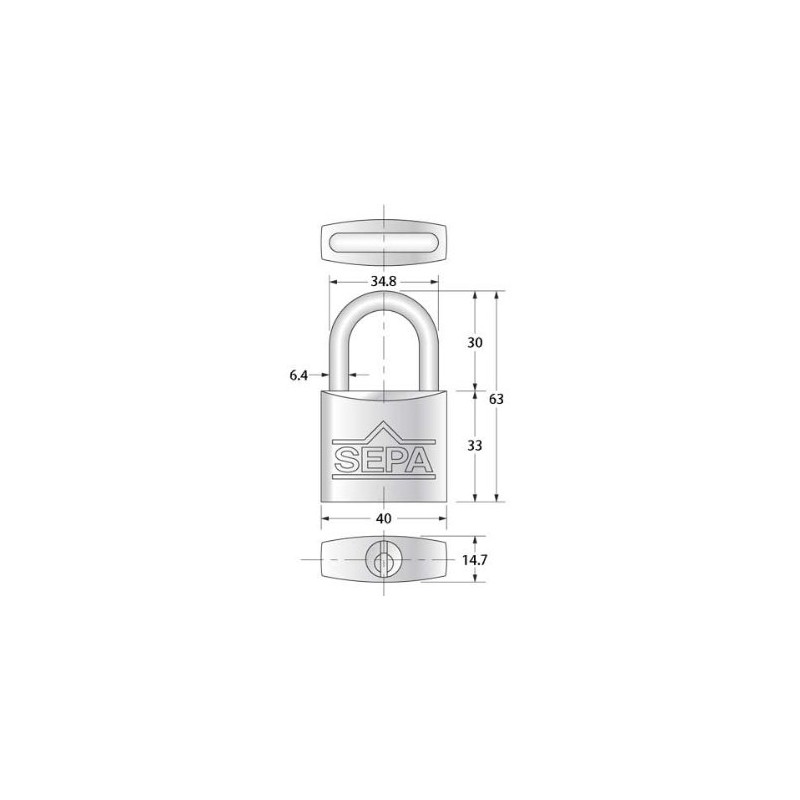 High Logic G-266 Dimple Padlock, 1.6 inches (40 mm), 3