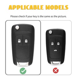 OFF WE GO Car Key Case Leather Key Cover for Opel Astra j Zafira Adam Aveo Matiz Cruze Captiva Spark Orlando Trax Protective Case with Key Fob Key Cover, black