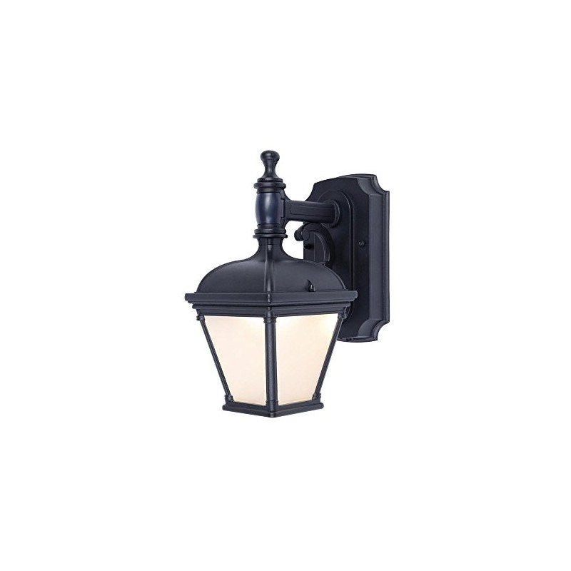 Home Decorators 2422-PIR 1-Light Black Activated Outdoor Integrated LED Lantern