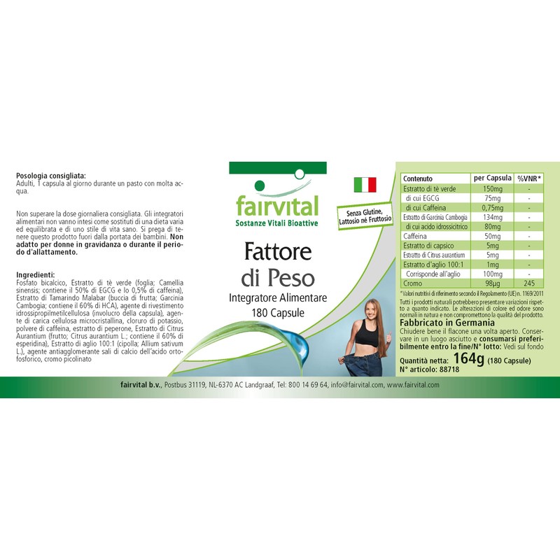 Fairvital Weight Factor - with Green Tea Extract & Chrome