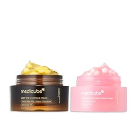 Deep Vita C Capsule Cream  medicube Salmon DNA PDRN Crema cápsula colágeno rosa hidratante facial                                                     