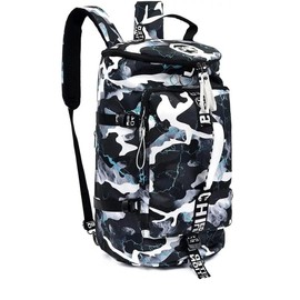 40L Backpack Gym Duffle Bag,4 Ways Backpack, Multi-Functional Bag With Waterproof Layer & Laptop Compartment For Fitness, Travel, Camping - Color: White