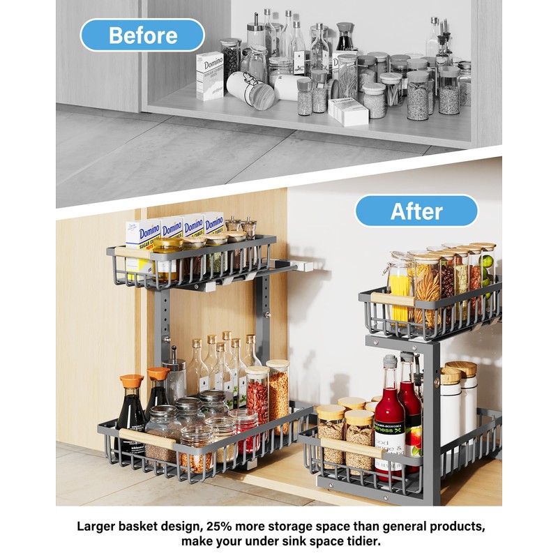Under Sink Organizer Storage for Families: Pull Out Storage Undersink