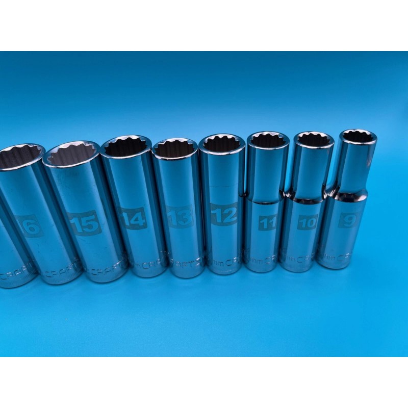 CRAFTSMAN 13pc 3/8" Dr 12pt DEEP LENGTH METRIC socket set