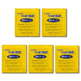 【Dust Mite Proliferation Inhibition Rate 100%】Dust Mite Trap Robo Refill, Attractant Mat (Regular, 5 sheets) Made in Japan, Dry (Dust Mite Sheet / Effective for 3 Months / Zero Insecticide Ingredients