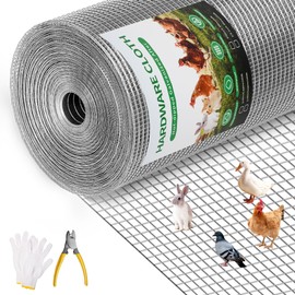 19 Gauge Hardware Cloth, Chicken Wire Mesh 1/2 inch 48in x 50ft, Third Generation Post-Welding Galvanizing Technology, Chicken Wire Fence Rolls for Garden Plants, Poultry and Animals Cage