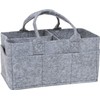 Sammy & Lou Collapsible Light Gray Felt Storage Caddy, Divided