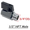 Uenede 2PCS 1/2 Inch NPT Chrome Plated Brass Mini Ball