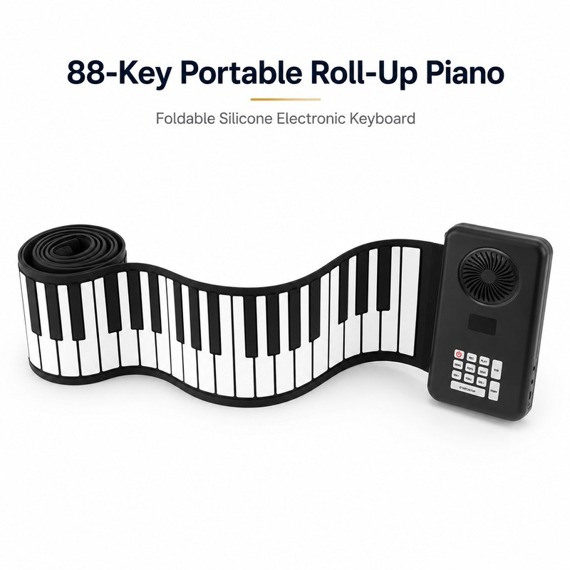 88-Key Roll Up Piano Keyboard for Home Practice – Portable