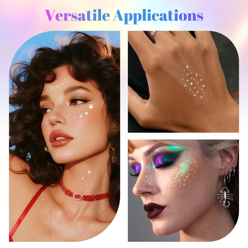 RoyalChic Pack of 24 Glitter Freckles Tattoo, Temporary Freckles