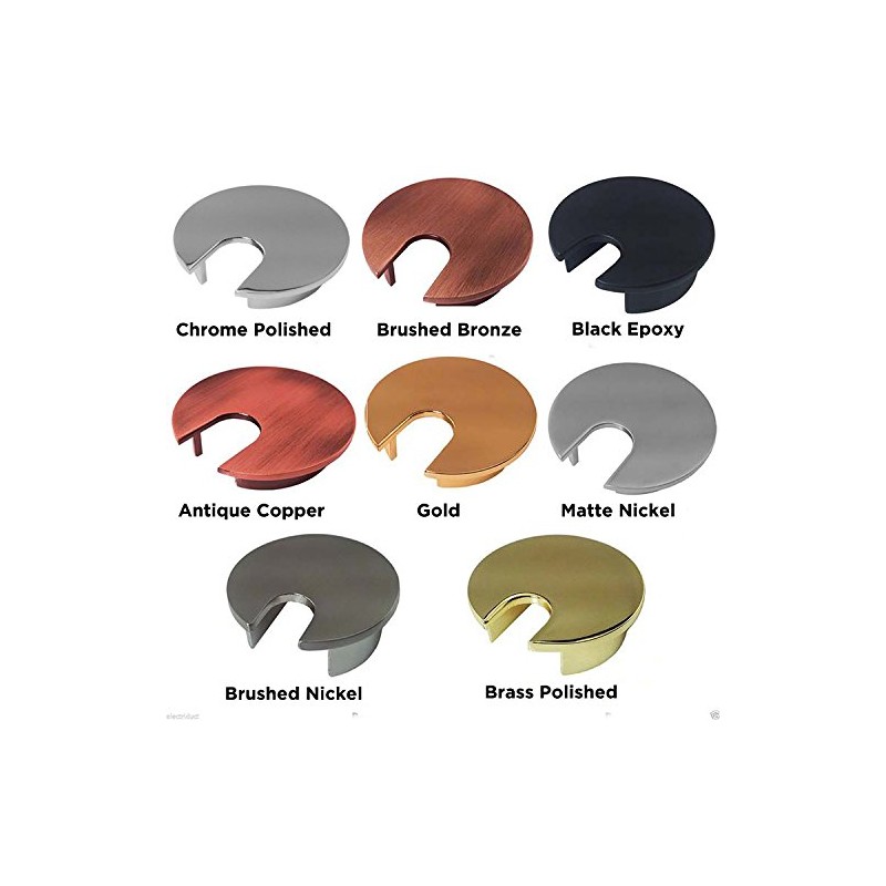 1.57" (40mm) Metal Desk Grommet | Brass Polished (Larger Opening)