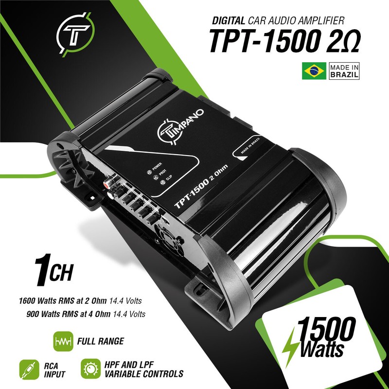 Timpano 1x Timpano TPT-1500 2 Ohms Brazilian Amplifier 1600W RMS