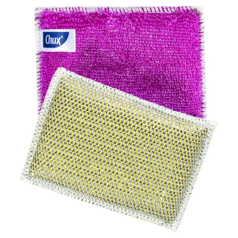 Chux Non-Scratch Bamboo Double-Sided Scourers to Scrub and Wipe Non-Stick