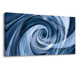 YDYSUNE Large Wall Art Abstract Painting Swirl Vibrant Blue Lines Abstract Painting Minimalist Decoration Suitable for Living Room Bedroom Home Decoration Ready to Hang