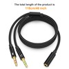 Arzweyk Headphone Splitter Mic Cable, 3.5mm Female to Dual Male
