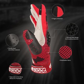 Fast passion FASTPASSION Motorcycle Gloves for Men Women Touchscreen Cycling Gloves with Silicone Protection Lightweight Dirt Bike Gloves for ATV MTB BMX Motocross Racing Gloves (Red001, Large)