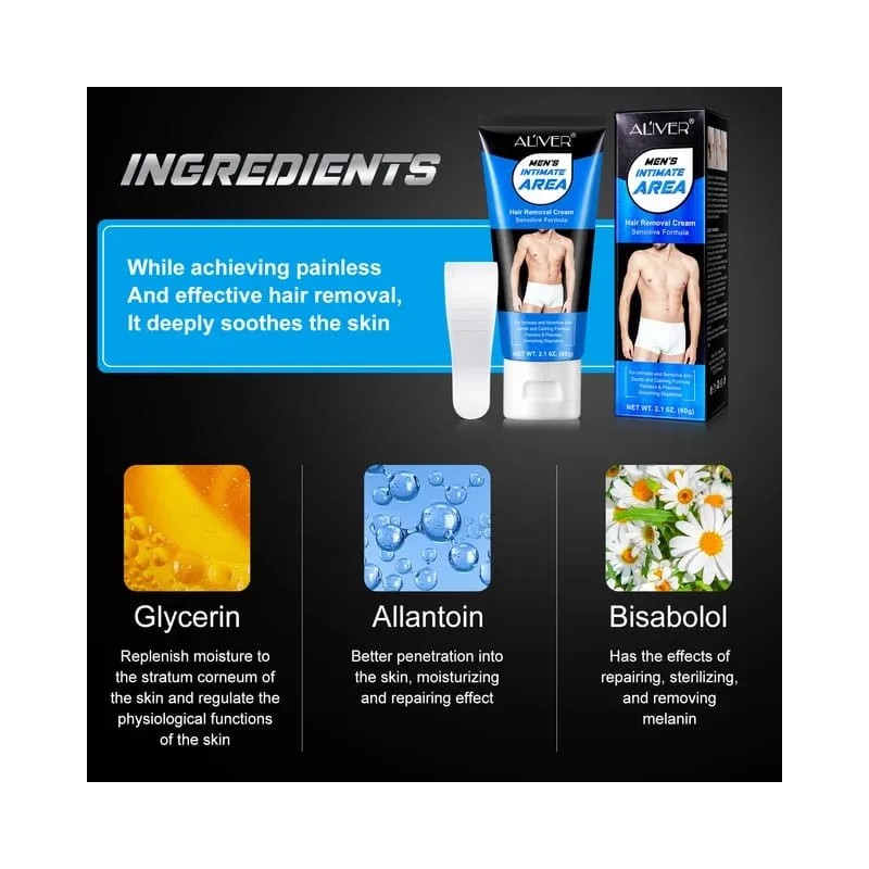 Crema Depilatoria Zona Íntima Masculina Aliver Sin Dolor