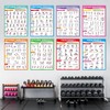 gisgfim 12PCS Workout Posters for Home Gym Dumbbells, Bodyweight, Stretching,