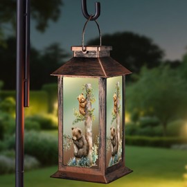 Yamodoor Gifts for Mom, Outdoor Hanging Solar Lantern Waterproof, Outside Bees Mushrooms Pattern Landscape Lights for Porch Garden Yard Patio Pathway Decor Birthday Gifts for Women Grandma