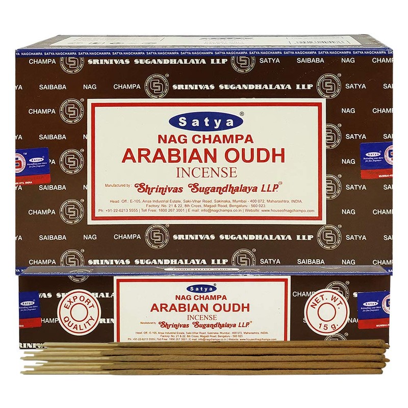 Arabian Oudh Incense Sticks and Holder Bundle - Satya Incense
