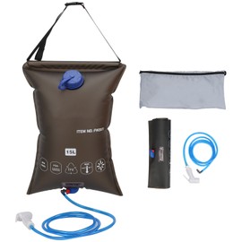 15L Outdoors Foldable Shower Bag with Shower Nozzle for Hiking Camping Beach Swimming