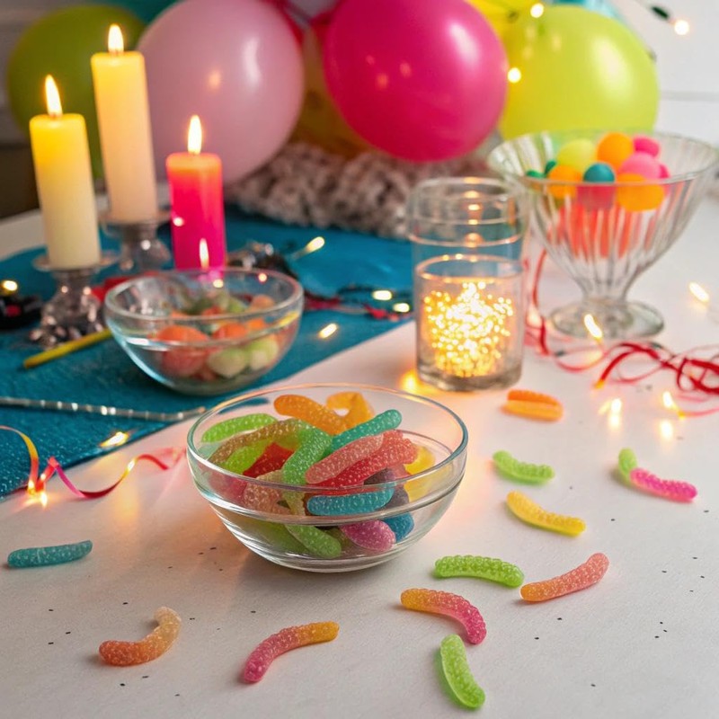 Kervan Candy Bebeto Sour Neon Worm Gummies - Fruity, Soft