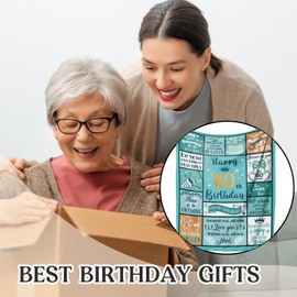 60th Birthday Gifts for Women, Birthday Gifts for Her Men, 60th Birthday Gifts for Mum Dad from Daughter Son,Happy Birthday Gifts for Grandma Wife Husband Friends 60" x 50" Throw Blanket