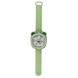 Mini Fan Watch USB Charging Rechargeable 3 Gear Portable Wrist Strap Hand Held Fan with Colorful LED Lights Green Bear
