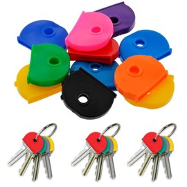 100 Pieces Key Covers Caps, Key Caps Covers Tags Set Flexible Key Covers Coloured Key Identifiers Caps Key Colour Caps Key Cap Label for Easy Identifying House Door Keys, Assorted Colours