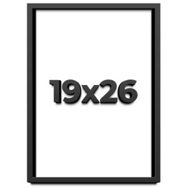 19x26 Shadow Box Black Solid Wood Display Frame with White Acid-Free Backing UV Acrylic & Hanging Hardware - with 3/4" Usable Depth
